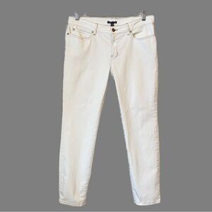 Eileen Fisher Womens Jeans Mid Rise Off White Cream Denim Size 10